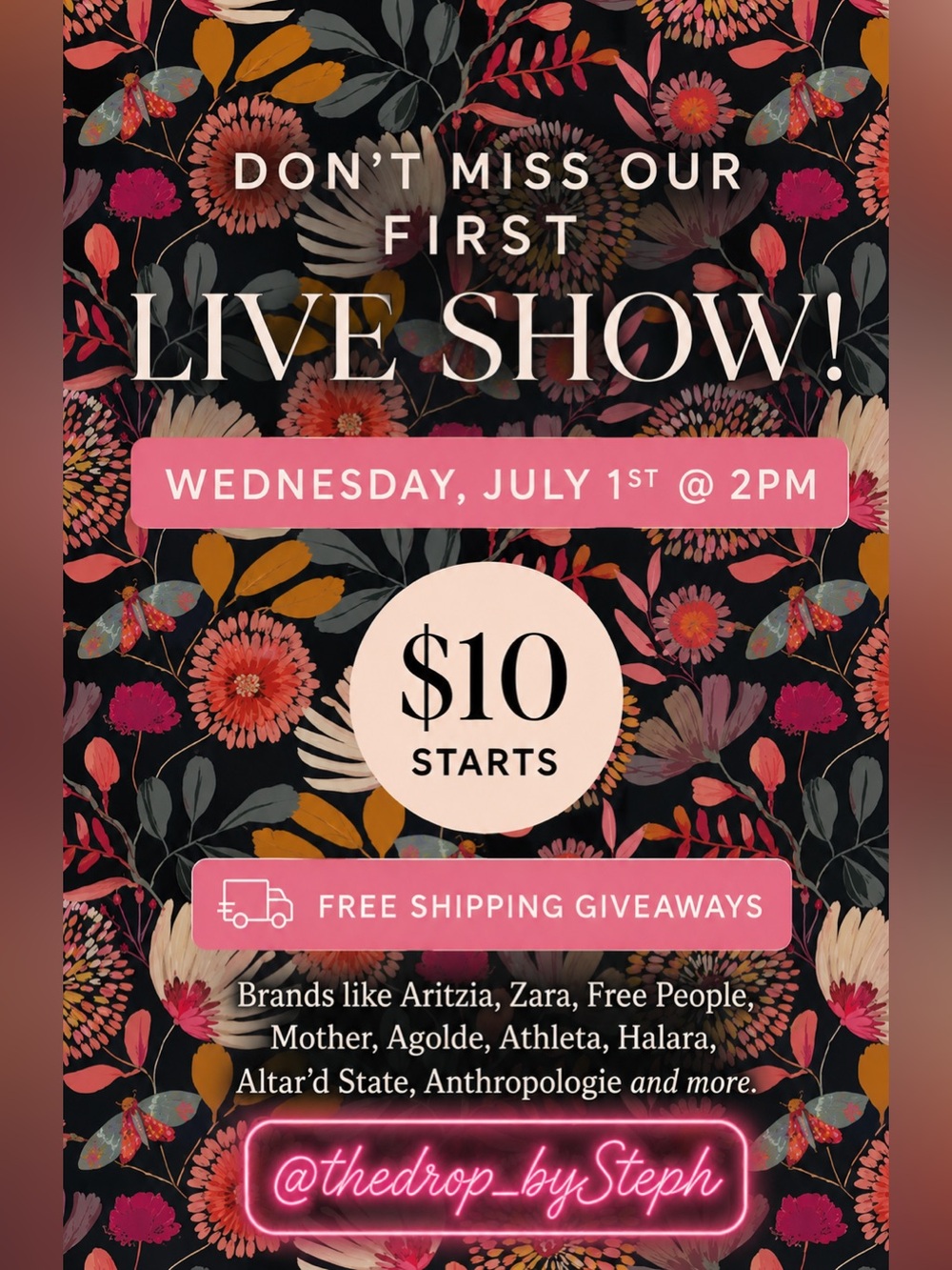 Don’t Miss Our First Live Show on Posh!
